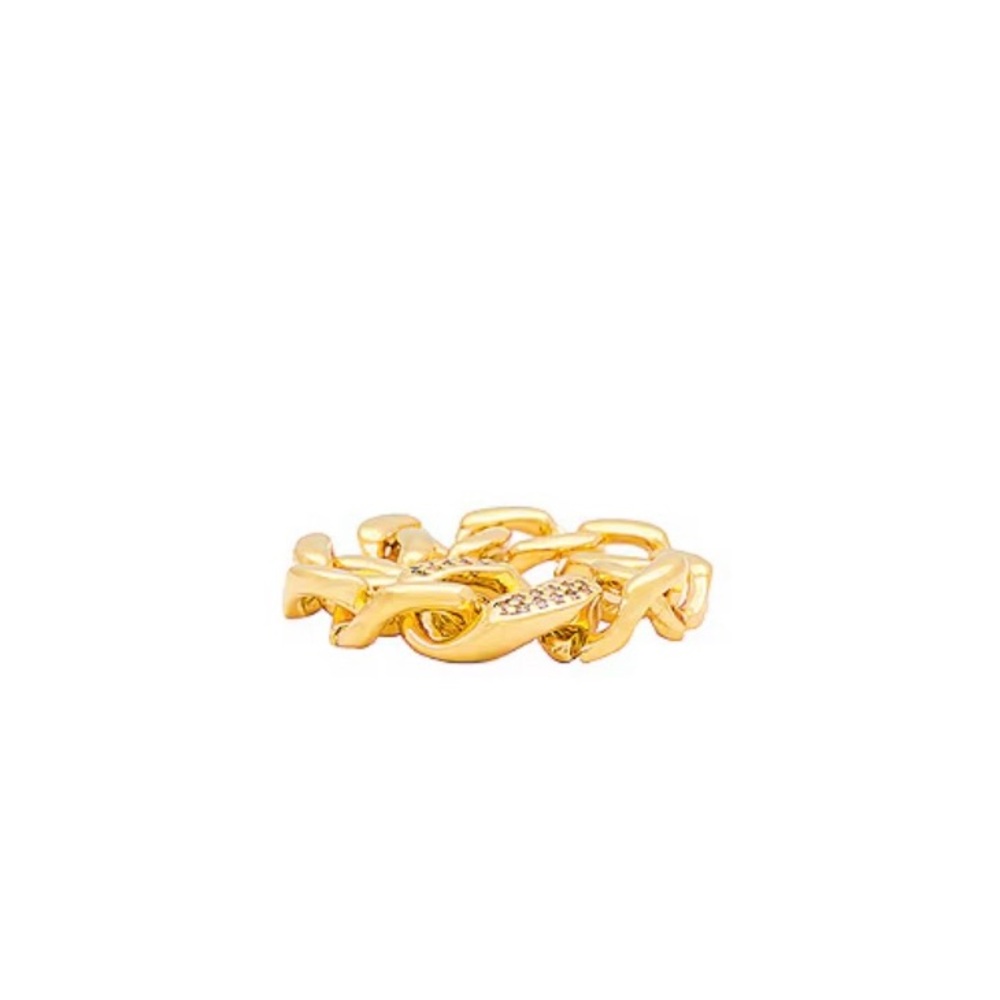 NWT Gold Ring - 8 Other Reasons “Big Bling Ring” Gold & Crystal Chain Ring